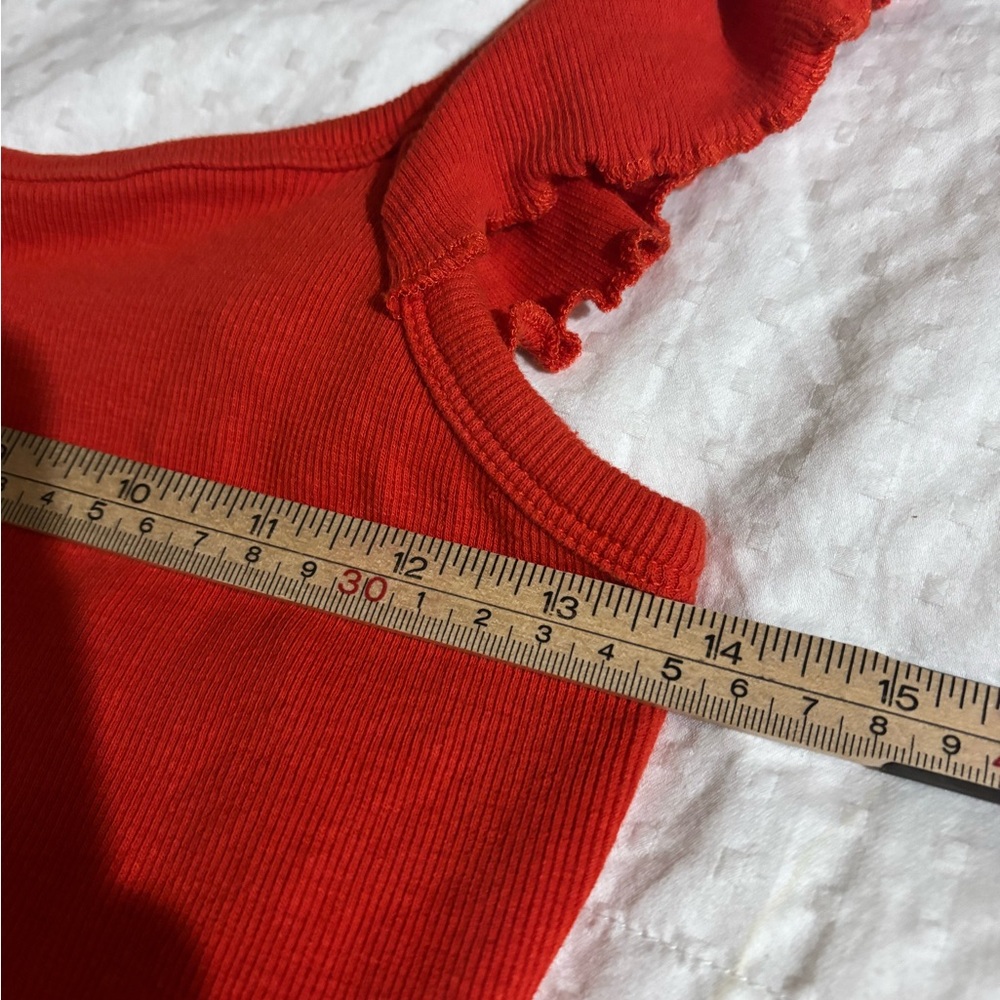 Brave Soul London Ruffle Shoulder Fiesta Red Tank Top Small - Picture 6 of 7